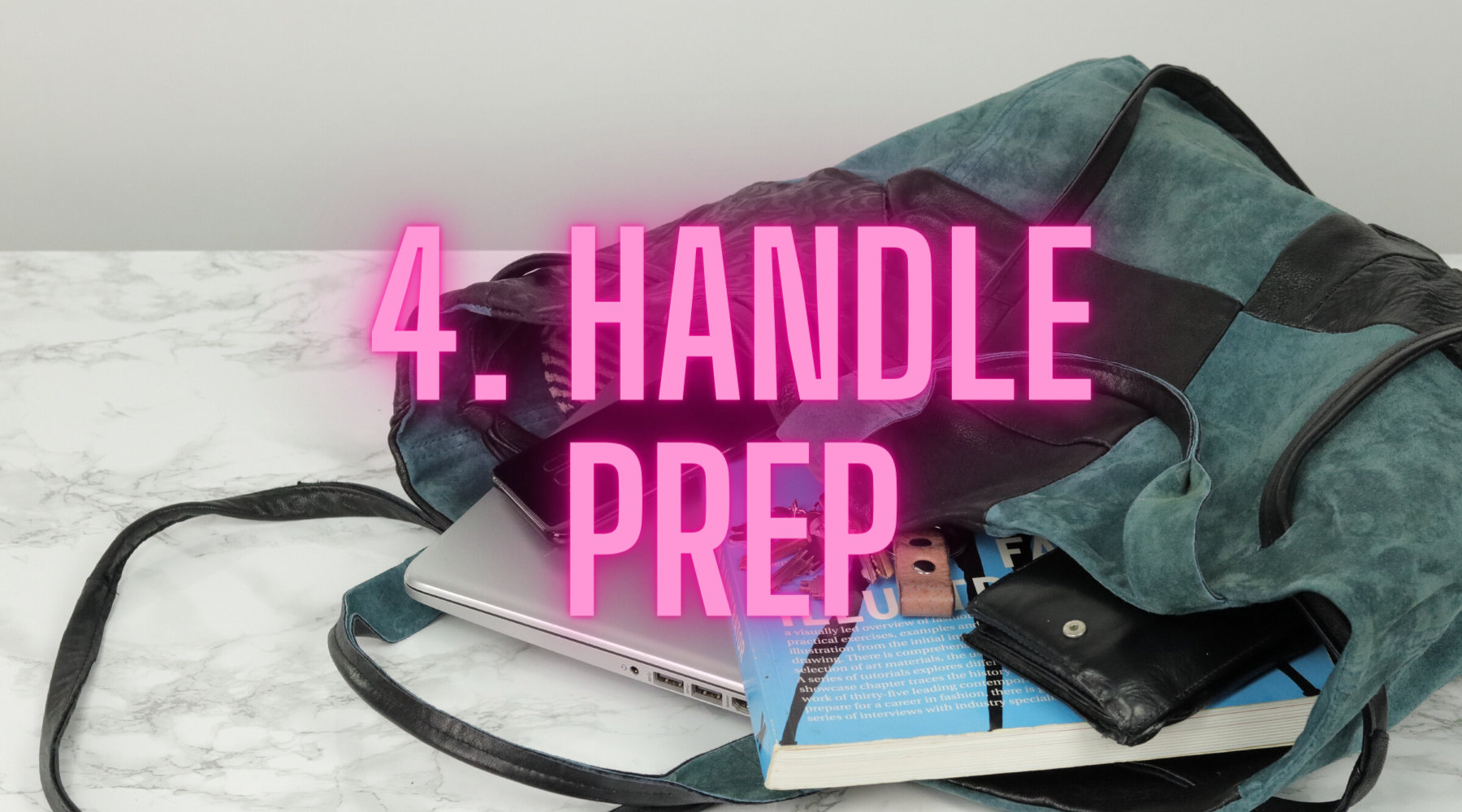 Free Online Bag Making Course Upcycled Tote Bag 4. Handle Prep RJ