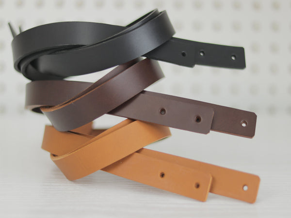 1 Pair of 4mm Thick Vegtable Tanned Leather Handles - 2cmx 65cm - With Free Rivets