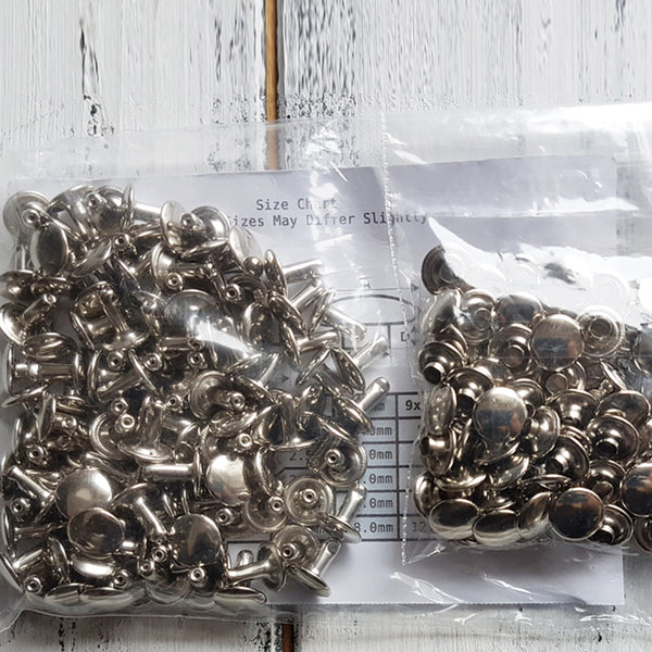 100 Double Capped Rivets 9mm - Rivets only