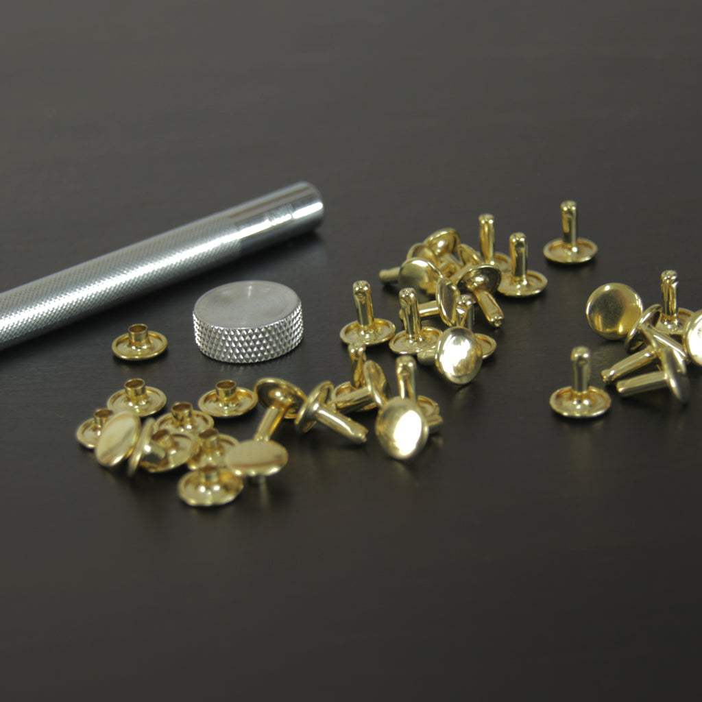 Rivet Setting Tool + 100 x Double Capped Rivets 10mm – RJ Leather Studio